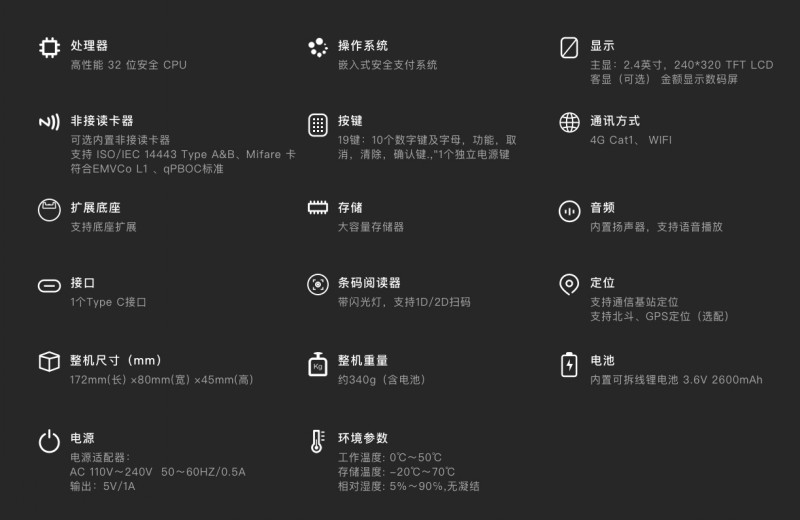 移動式刷卡掃碼支付終端，移動式食堂售飯機(jī)，美食城收款機(jī)